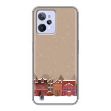 Новогодние, Праздничные Чехлы для Realme C31 - 2024 год (Зимний город)