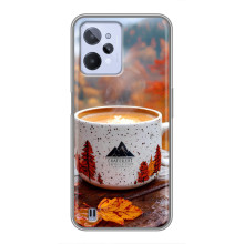 Чехол с уникальным дизайном «Осень с кофе» для Realme C31 – Кофе на природе