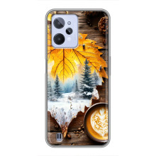 Чехол с уникальным дизайном «Осень с кофе» для Realme C31 – Осенне-зимнее кофе