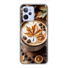 Чехол с уникальным дизайном «Осень с кофе» для Realme C31 – Пряный кофе