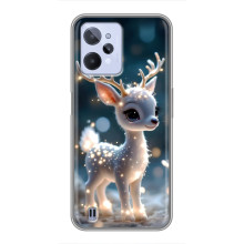 Яркий чехол для Realme C31 с Зимними Оленятами – Блистающий оленёнок
