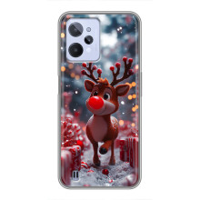 Яркий чехол для Realme C31 с Зимними Оленятами – Олень среди подарков