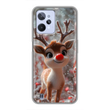 Яркий чехол для Realme C31 с Зимними Оленятами