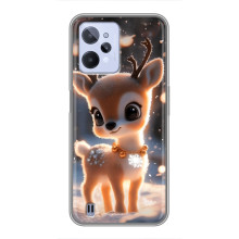 Яркий чехол для Realme C31 с Зимними Оленятами – Оленёнок