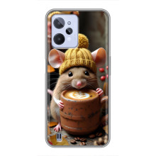 Печатный чехол «Зверята с кофе» для Realme C31 – Медведь с кофе