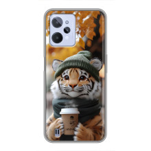 Печатный чехол «Зверята с кофе» для Realme C31 – Тигр с кофе