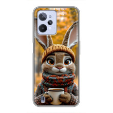 Печатный чехол «Зверята с кофе» для Realme C31 – Зайчик с кофе