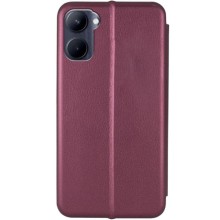 Кожаный чехол-книжка Classy для Realme C33 – Бордовый