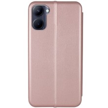 Кожаный чехол-книжка Classy для Realme C33 – Rose Gold