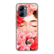 Чехлы (ART) Цветы на Realme C33 (VPrint) (Глаза в цветах)