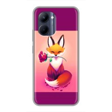 Чохли з картинкою Лисичка для Realme C33 (VPrint) (Лиса з трояндою)
