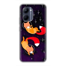 Чохли з картинкою Лисичка для Realme C33 (VPrint) (Лисички космонавти)