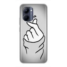 Чехол с принтом для Realme C33 (AlphaPrint - Знак сердечка)