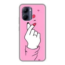 Чехол с принтом для Realme C33 (AlphaPrint - Знак сердечка)