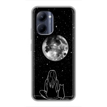 Чохол з малюнком кіт на Realme C33 (Дівчина з котом)