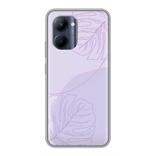 Чохол квітковий дизайн для Realme C33 – Монстера фіолетова