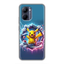 Чохол з Пікачу на Realme C33 (Лого Пікачу)