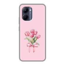 Чохол з розовим принтом для Realme C33 (Букет квітів)
