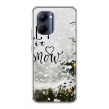 Новогодние, Праздничные Чехлы для Realme C33 - 2024 год (Let it snow)