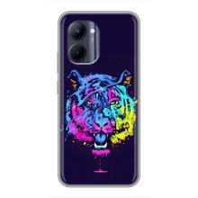 Силиконовый бампер с картинкой животных для Realme C33 (Тигр-Арт)