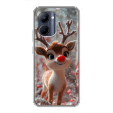 Яркий чехол для Realme C33 с Зимними Оленятами