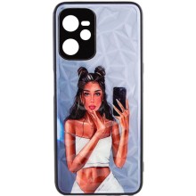 TPU+PC чохол Prisma Ladies для Realme C35 – Bla111111ck in White