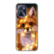 Чехлы с картинкой Лисички для Realme C35 (VPrint) (Лисичка в гирляндах)