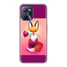 Чехлы с картинкой Лисички для Realme C35 (VPrint) (Лисичка с розочкой)