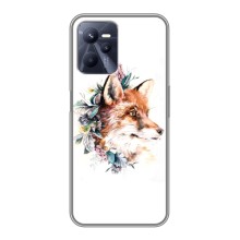 Чехлы с картинкой Лисички для Realme C35 (VPrint) (Лисичка в цветочках)