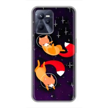 Чехлы с картинкой Лисички для Realme C35 (VPrint) (Лисички космонавты)
