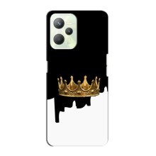 Чехол (Корона на чёрном фоне) для Реалми с35 – Золотая корона