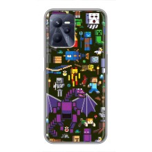Чехол Майнкрафт на Realme C35 (AlphaPrint) Minecraft (Коллаж Майнкрафт)