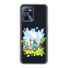 Чехол Майнкрафт на Realme C35 (AlphaPrint) Minecraft (персонажи Minecraft)