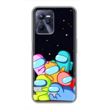 Чехол Амонг Ас для Realme C35 (AlphaPrint) (Скины в космосе)