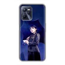 Чехлы Венсдей на Realme C35 Уэнсдей (AlphaPrint) (Уэнздей с зонтом)