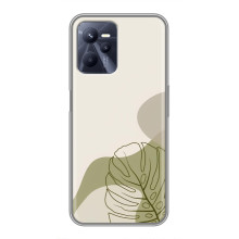 Силиконовый чехол с принтом в цветах на Realme C35 – Монстера зелёная