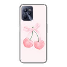 Чехол с розовым рисунком для Realme C35 (Розовые вишни)