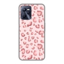 Чехол с розовым рисунком для Realme C35 (Розовый леопард)