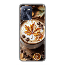 Чехол с уникальным дизайном «Осень с кофе» для Realme C35 – Пряный кофе