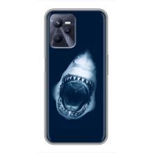 Силиконовый бампер с картинкой животных для Realme C35 (Пасть Акулы)