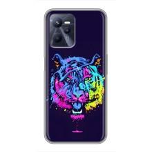 Силиконовый бампер с картинкой животных для Realme C35 (Тигр-Арт)