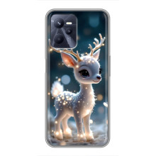 Яркий чехол для Realme C35 с Зимними Оленятами – Блистающий оленёнок
