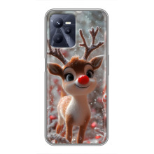 Яркий чехол для Realme C35 с Зимними Оленятами