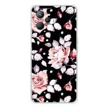 Чехлы с Цветами для Realme C36 (VPrint) (Цветочки на черном)