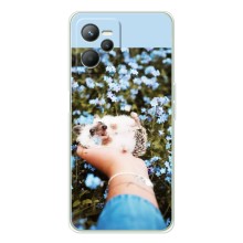 Чехлы с изображением разных животных для Realme C36 (Ежик на руках)