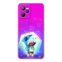 Чехол Бравл Старс для Realme C36 – Леон в костюме Акулы