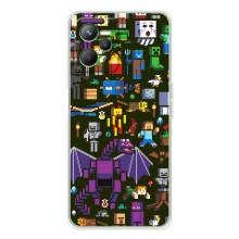 Чехол Майнкрафт на Realme C36 (AlphaPrint) Minecraft (Коллаж Майнкрафт)