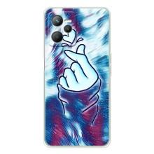 Чехол с принтом для Realme C36 (AlphaPrint - Знак сердечка)