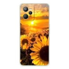 Чехол с Цветами для Realme C36 (поле подсолнухов)