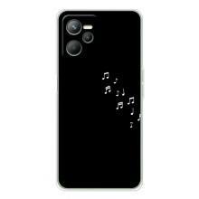 Чехол с картинками на черном фоне для Realme C36 – Ноты
